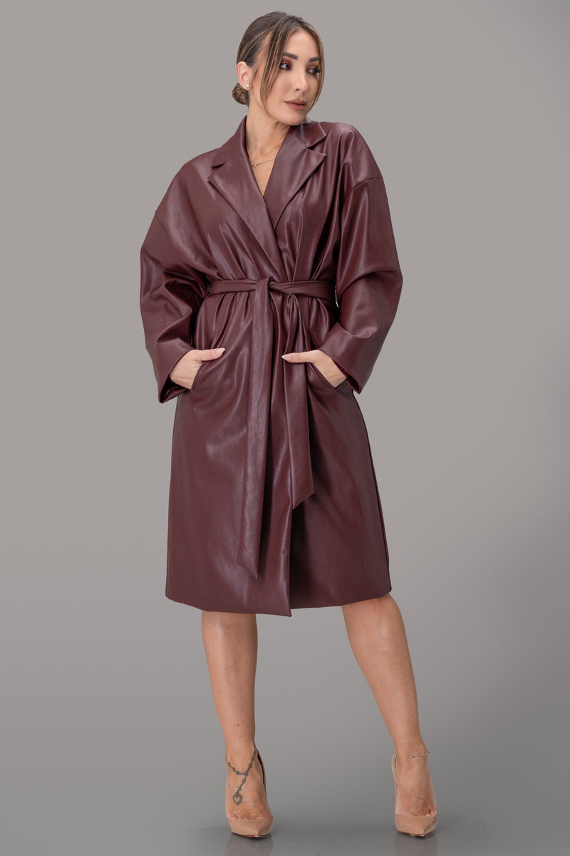 SASHA TRENCH COAT [BURGUNDY]