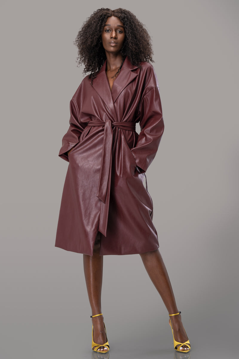SASHA TRENCH COAT [BURGUNDY]