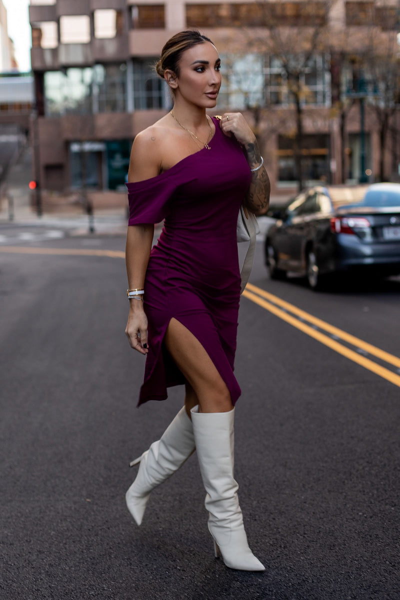 COURTNEY DRESS [PLUM]