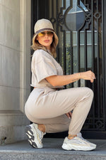 BYE CROPPED TEE [BEIGE]