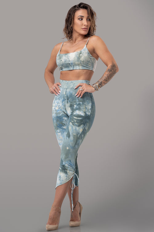 KENZIE SPORTS BRA [GREEN/BLUE TIE DYE]