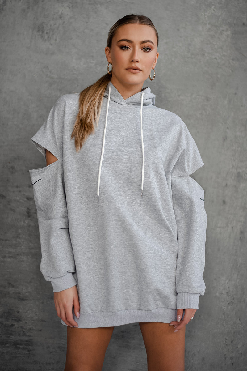 SAMORYA HOODIE DRESS [GRAY]