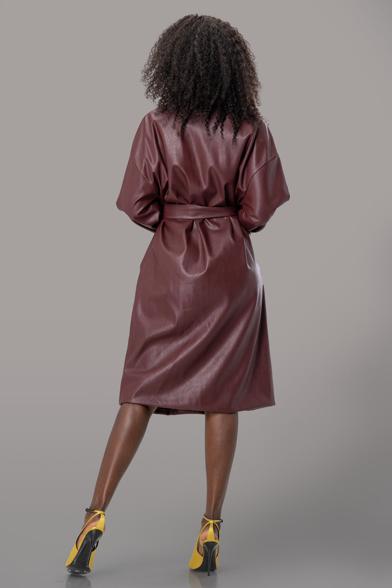 SASHA TRENCH COAT [BURGUNDY]