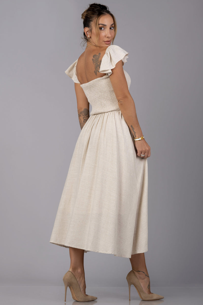 EMELINE DRESS [OATMEAL]
