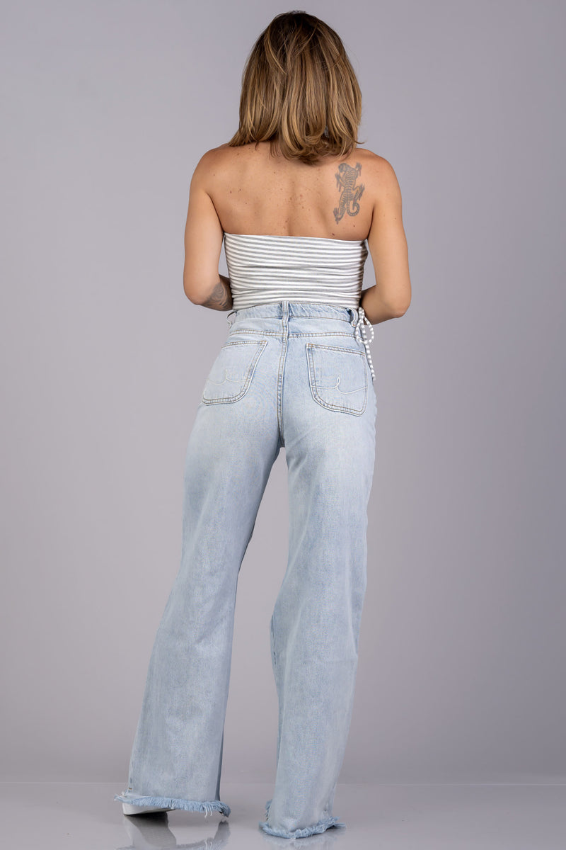 BELIZE TOP [GRAY STRIPED]