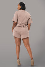 ANGELICA SHORTS SET [BROWN]