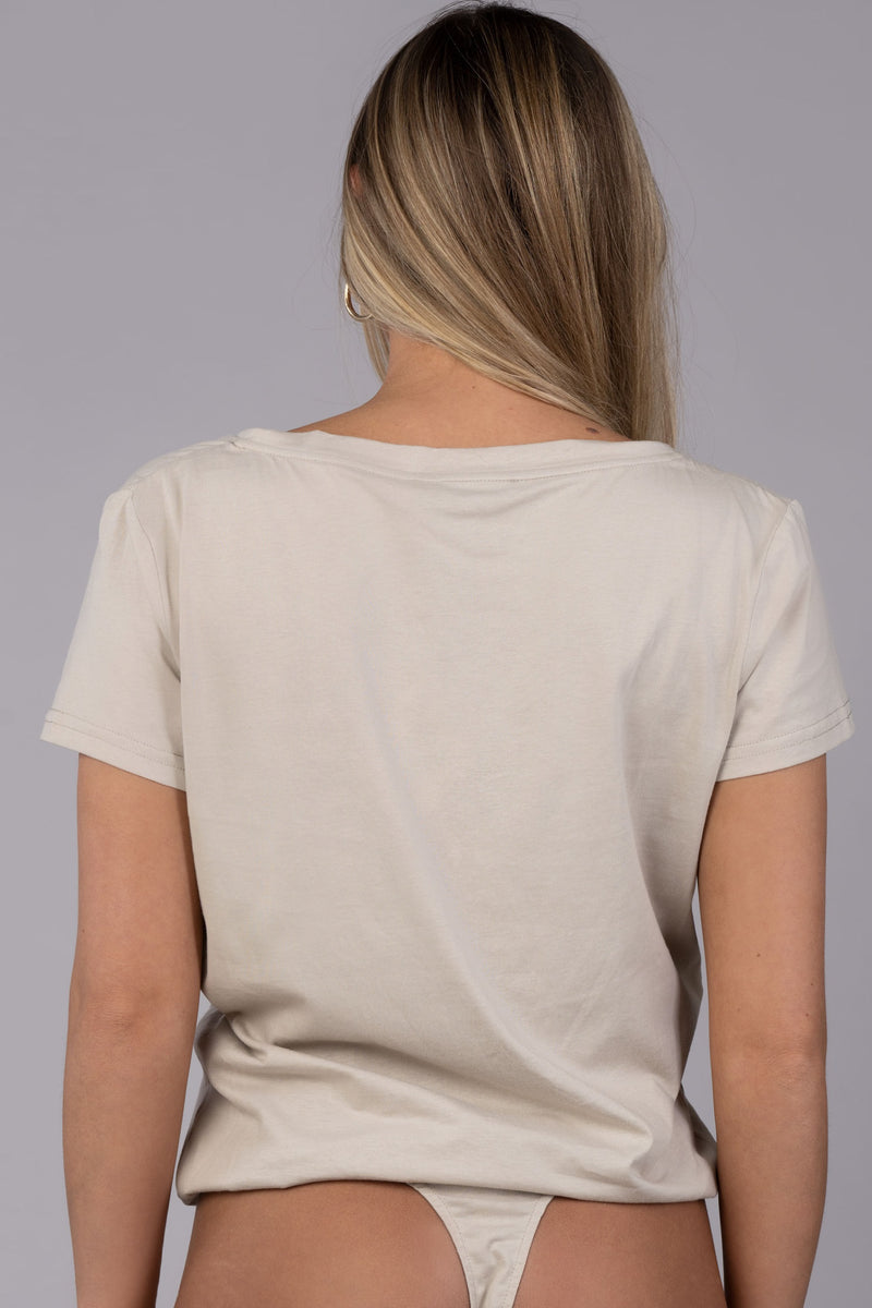 BYE T-SHIRT BODYSUIT [TAUPE]