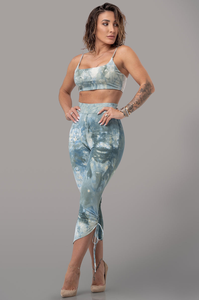 KENZIE LEGGINGS [GREEN/BLUE TIE DYE]