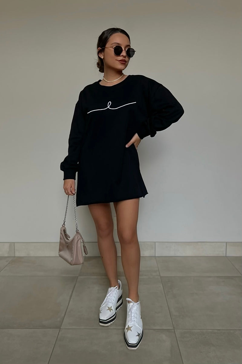 BYE OVERSIZED SIGNATURE DRESS [BLACK]
