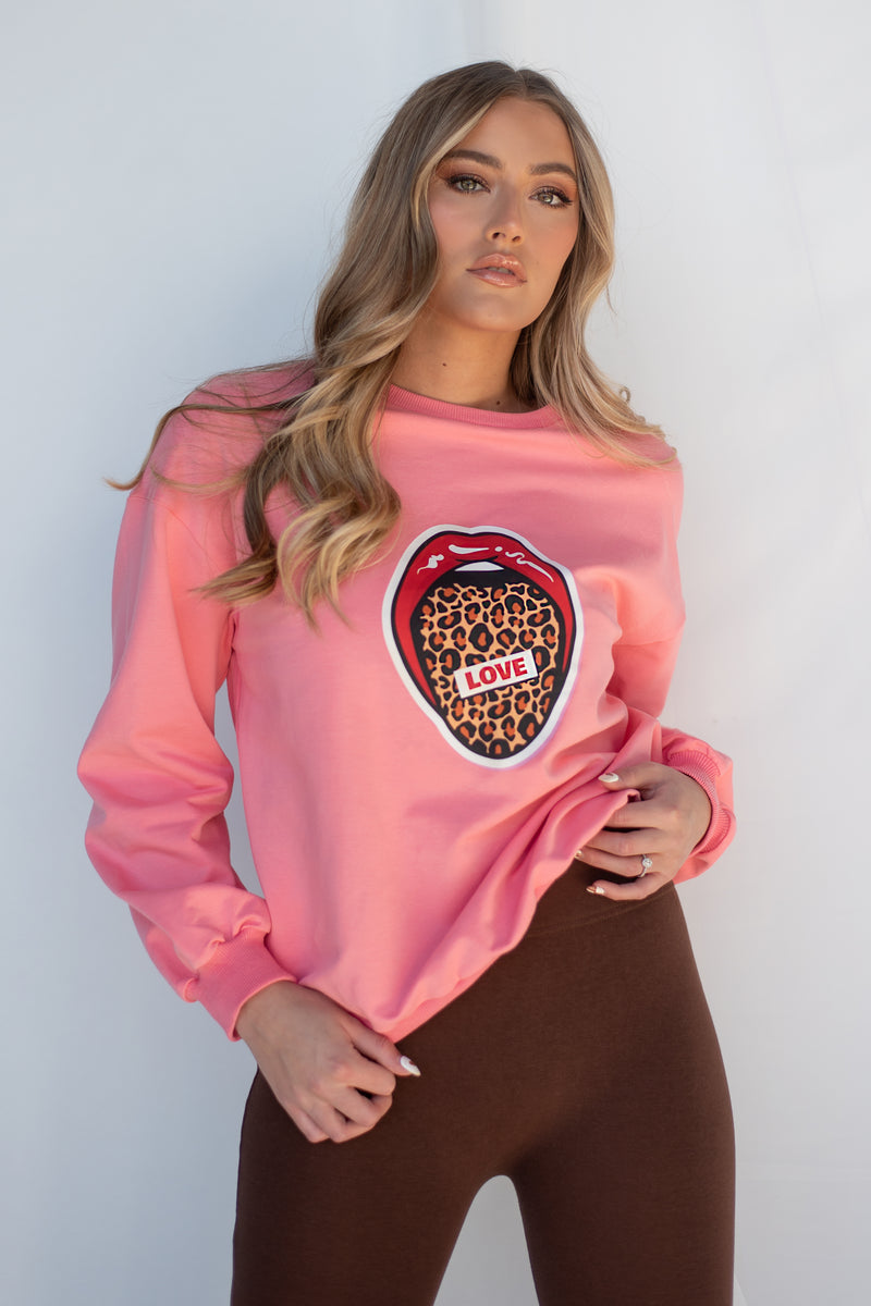 LEOPARD GRAPHIC SWEATSHIRT