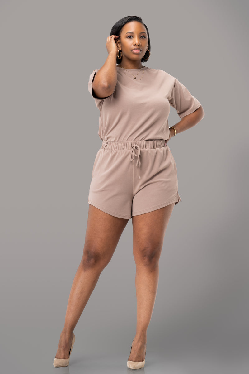ANGELICA SHORTS SET [BROWN]