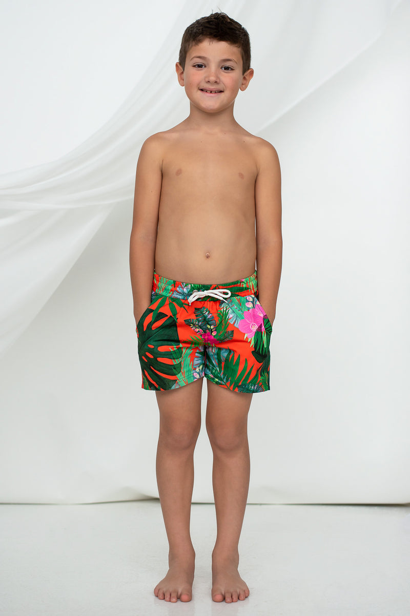IVY CAMBODIA SWIM SHORTS [ORANGE TROPICAL]