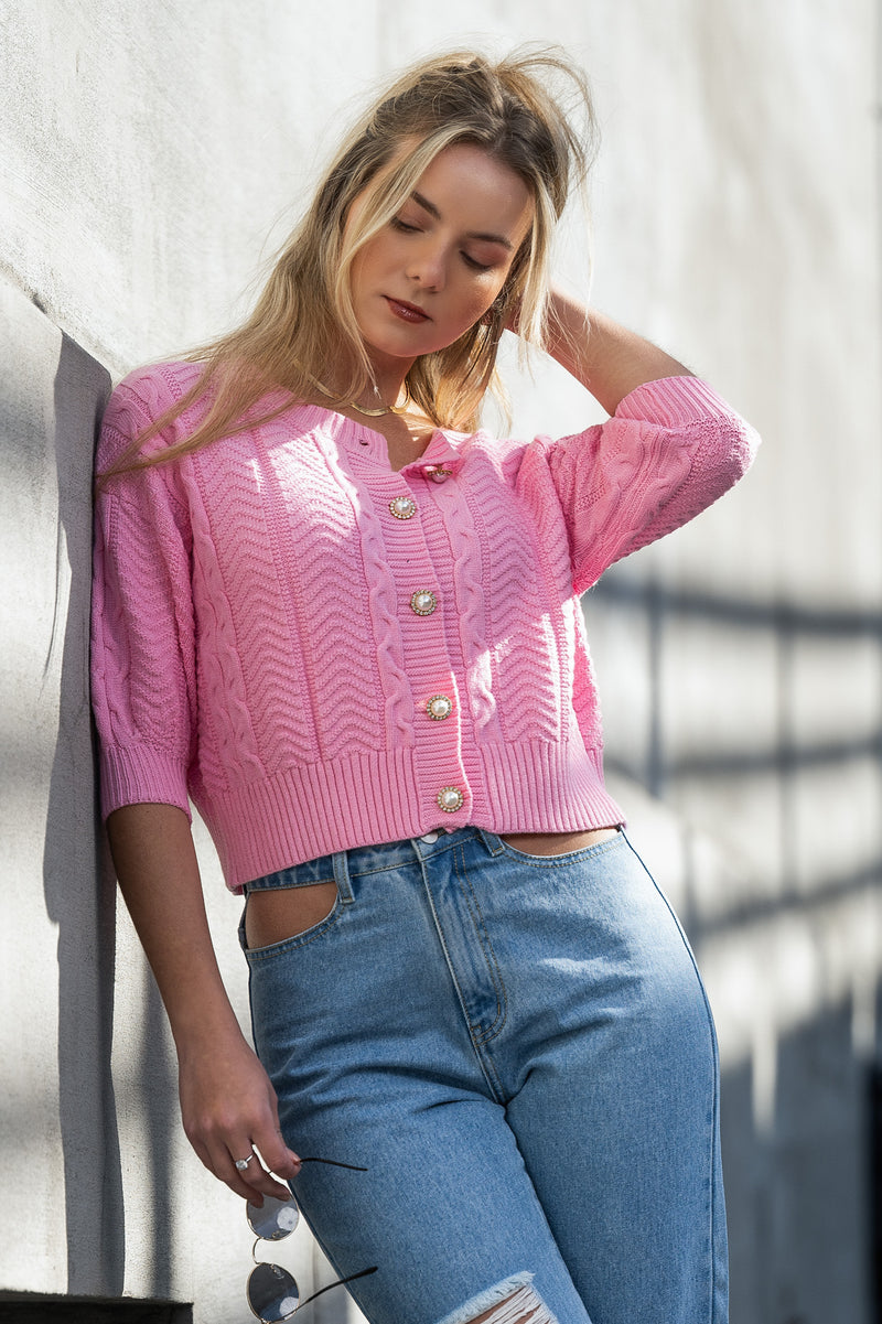 BRANDI CARDIGAN [PINK]