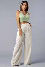 DELORES LINEN PANTS [OATMEAL]