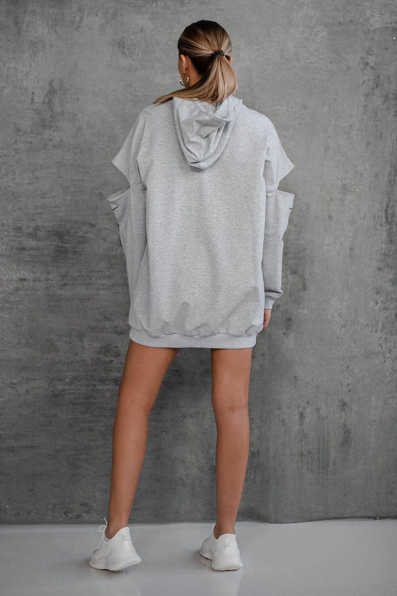 SAMORYA HOODIE DRESS [GRAY]