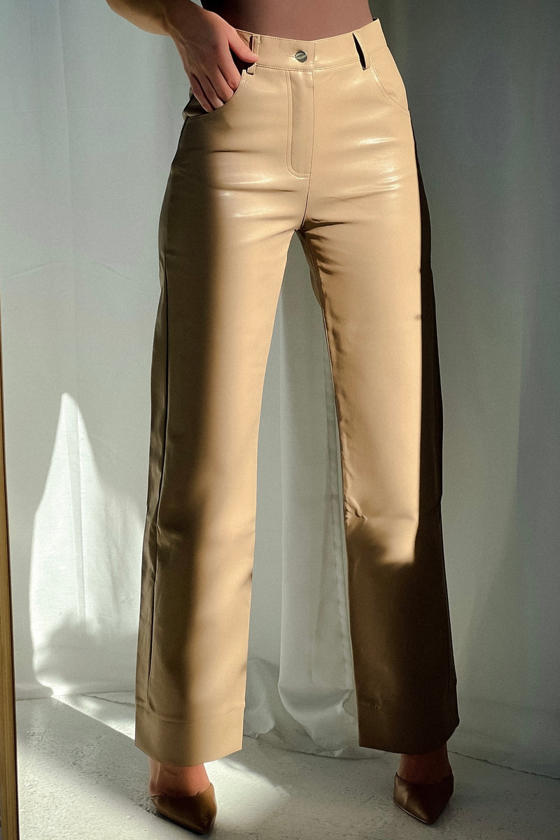 LYLE LEATHER PANTS [BROWN]