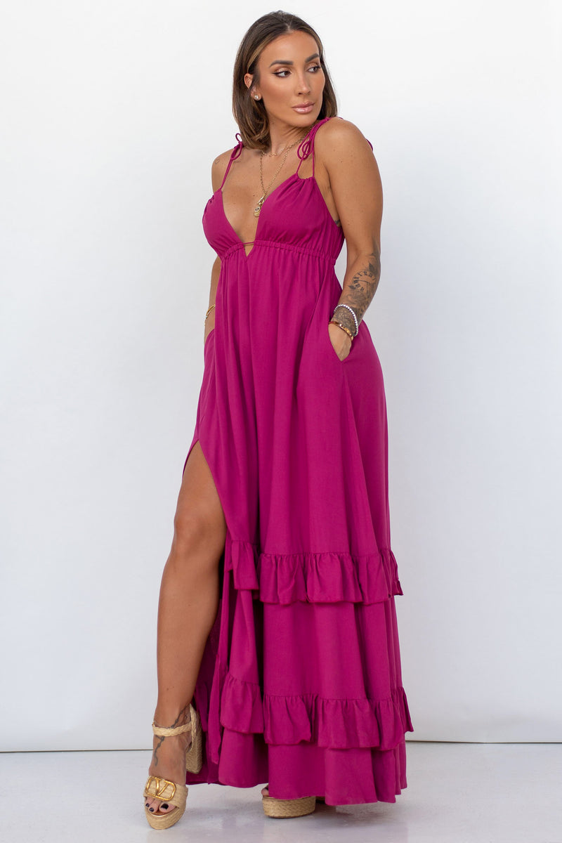 ERVINA DRESS [BERRY]