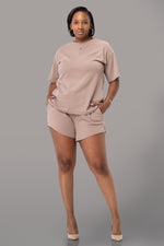 ANGELICA SHORTS SET [BROWN]