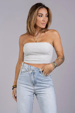 BELIZE TOP [GRAY STRIPED]