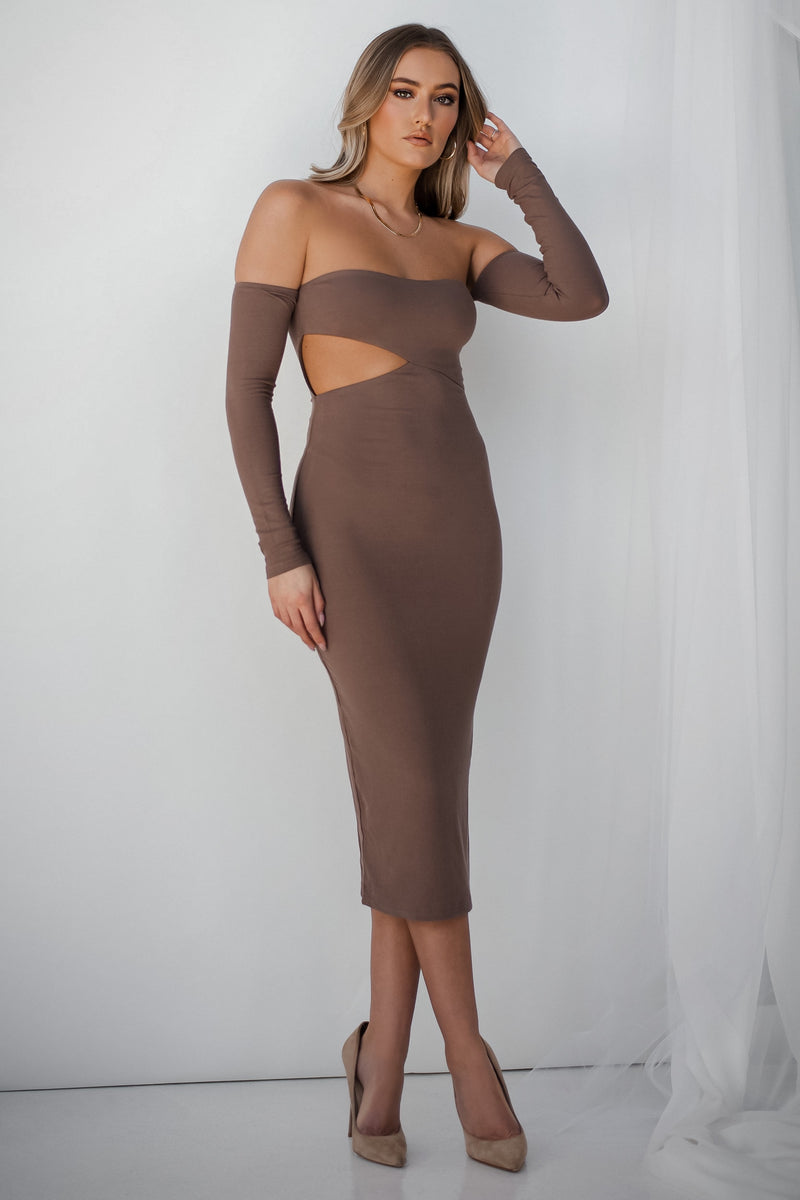 SHAKIRA DRESS [BROWN]